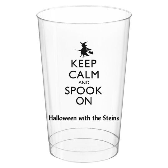 Keep Calm and Spook On Clear Plastic Cups